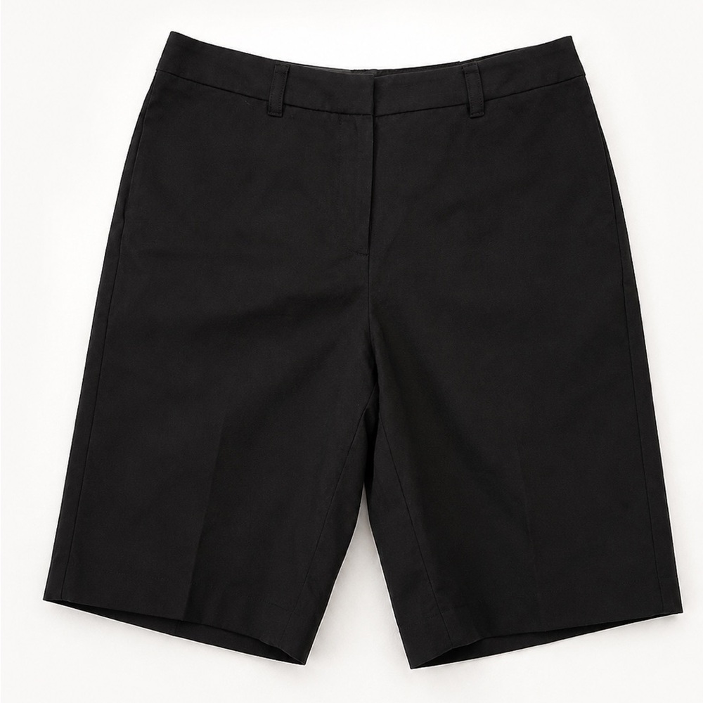 Anne Klein Black Linen rayon Blend Bermuda Shorts Petite Sz 10P Tailored
